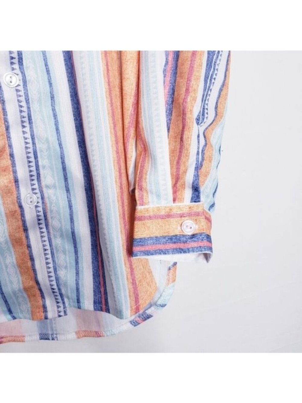90s Vintage Style Southwestern Striped Button Down Shirt Top Women's Small - Picture 6 of 10